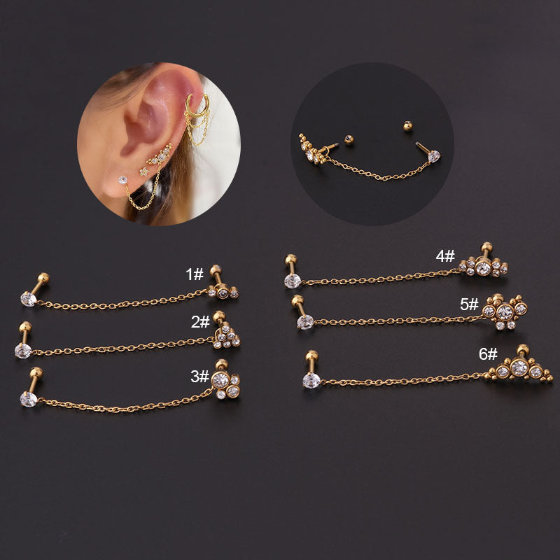 16G Geometry Dangle Cartilage Chain Earring