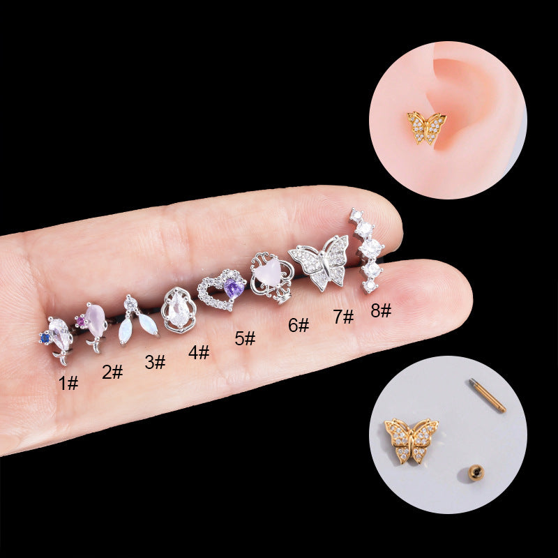 16G Cartilage Surgical Steel Earrings Tiny Ball Back Earrings | HSPJ414