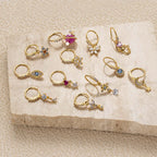 18K Gold Color Zircon Evil Eye Septum Ring Nose Ring Clicker