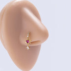 18K Gold Color Zircon Evil Eye Septum Ring Nose Ring Clicker