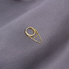 Sterling Silver Tassel Chain Cartilage Hoop Earrings