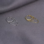 Sterling Silver Tassel Chain Cartilage Hoop Earrings