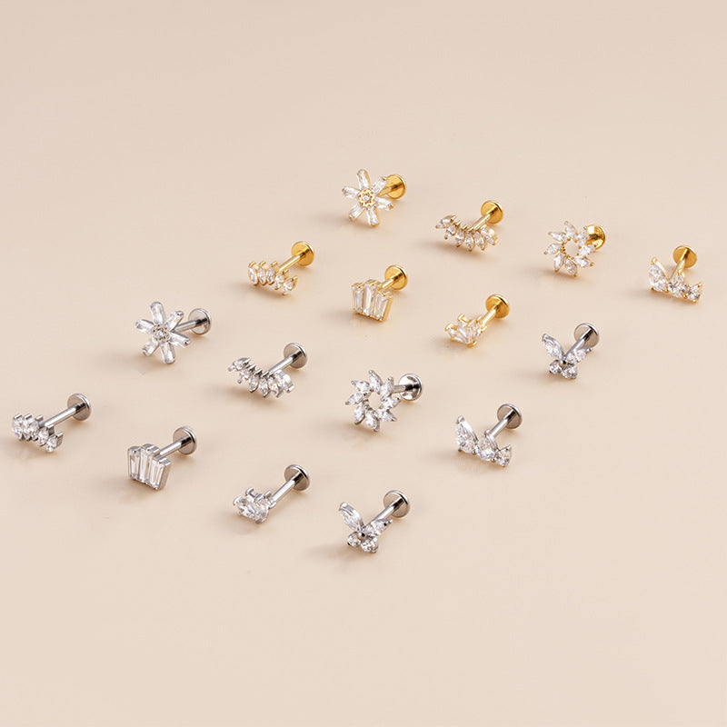 16G Cartilage Curved Conch Flat Back Piercing