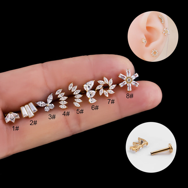 16G Cartilage Curved Conch Flat Back Piercing