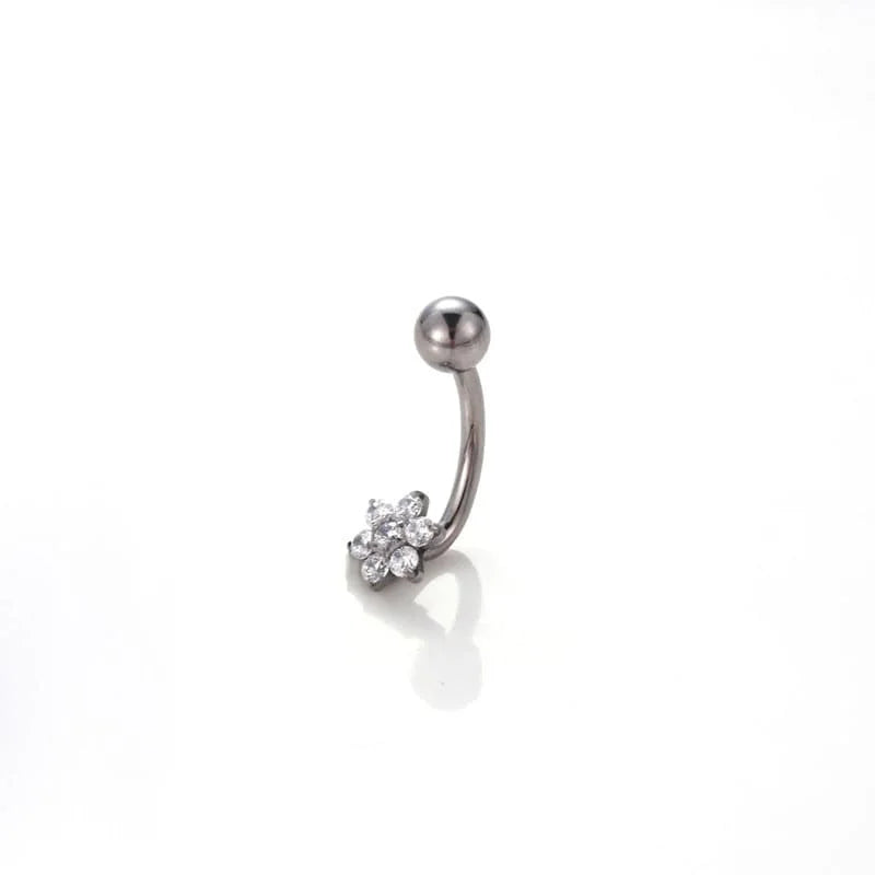 14G Titanium Belly Ring, Body Jewelry, Flower Belly Ring | HSPJ540