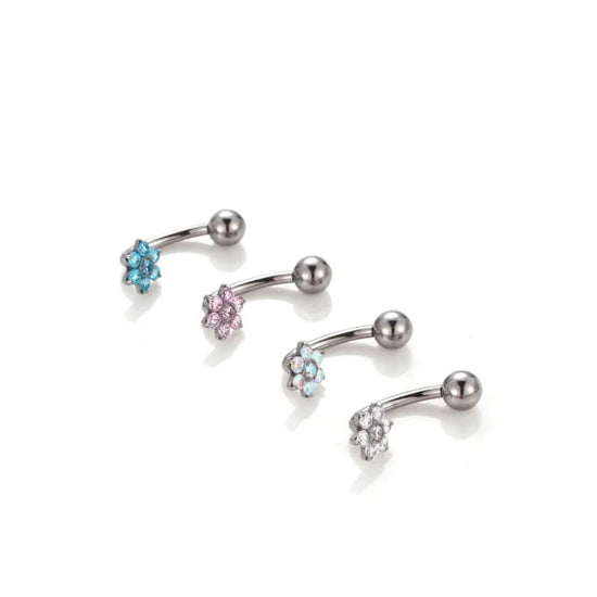 14G Titanium Belly Ring, Body Jewelry, Flower Belly Ring | HSPJ540