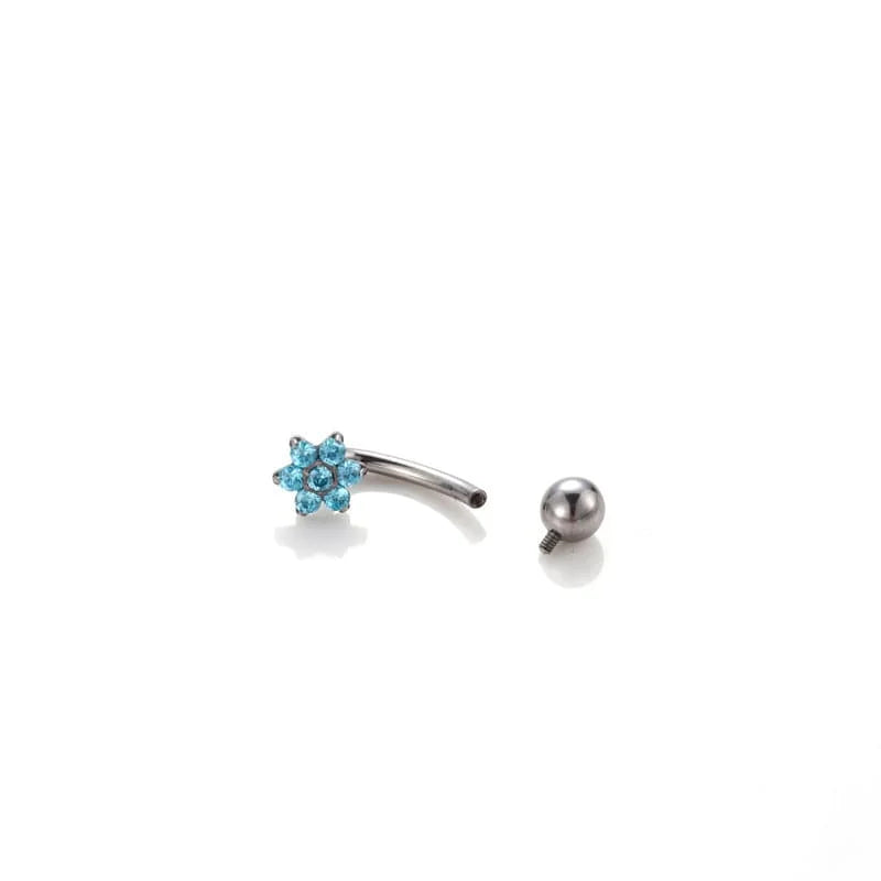 14G Titanium Belly Ring, Body Jewelry, Flower Belly Ring | HSPJ540