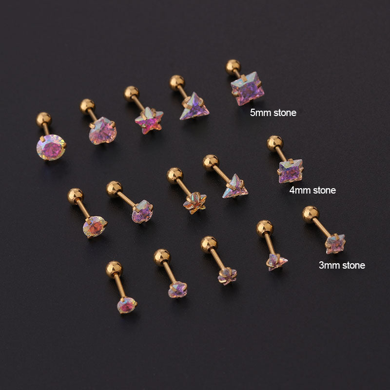 20G AB Zircon Trillion Star conch Daith Stud