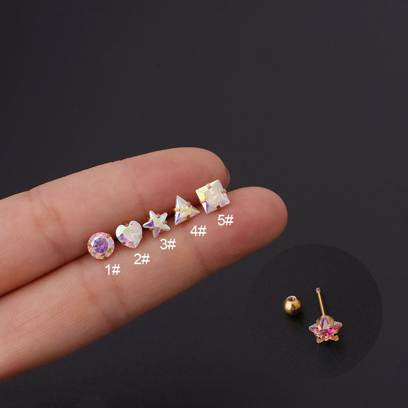 20G AB Zircon Trillion Star conch Daith Stud