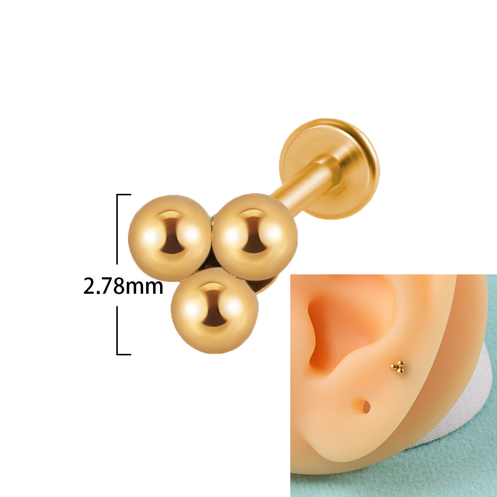 16G tragus stud with flat back push pin tragus jewelry