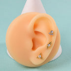 16G tragus stud with flat back push pin gold