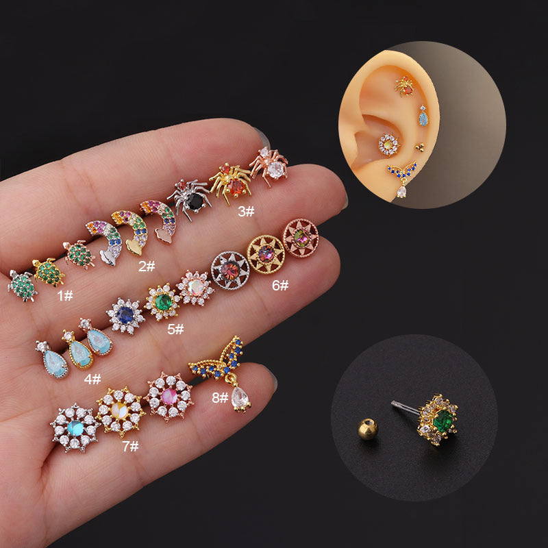 20G Animal Spider Upper Lobe Cartilage Earrings