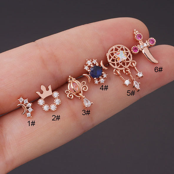 20G Cartilage Front Back Earring