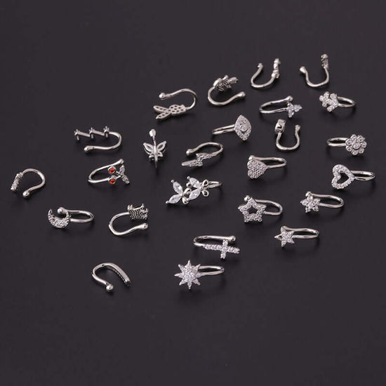 18K Gold No Piercing Nose Cuff, Fake Nose Ring