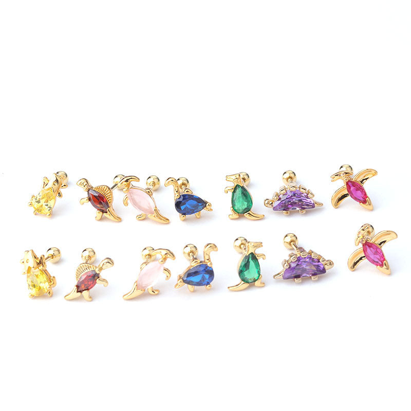 20G Color Dinosaur Conch Daith Earrings
