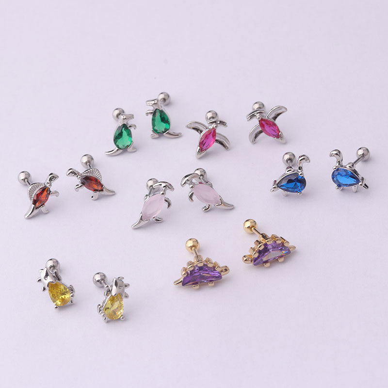 20G Color Dinosaur Conch Daith Earrings