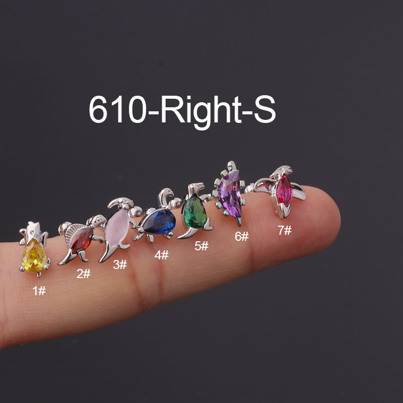 20G Color Dinosaur Conch Daith Earrings