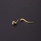 20G Snake Piercings Gold Ear Jacket Earrings