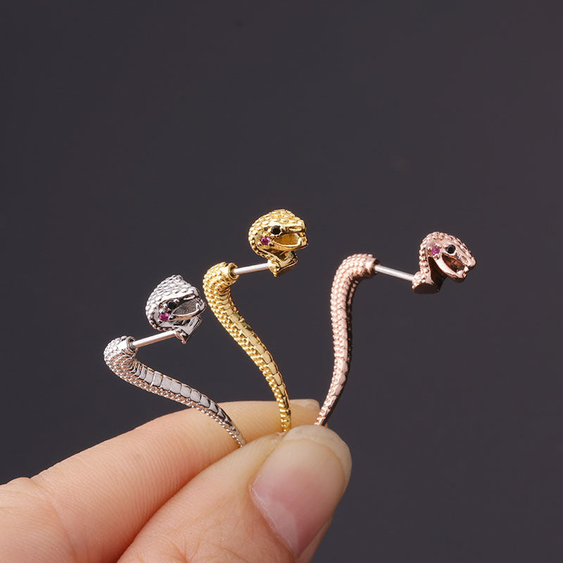 20G Snake Piercings Front Back Ear Jacket Earrings