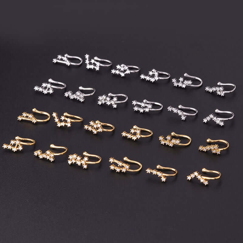 18K Gold No Piercing Nose Cuff Ear Cuff, Horoscope Jewelry