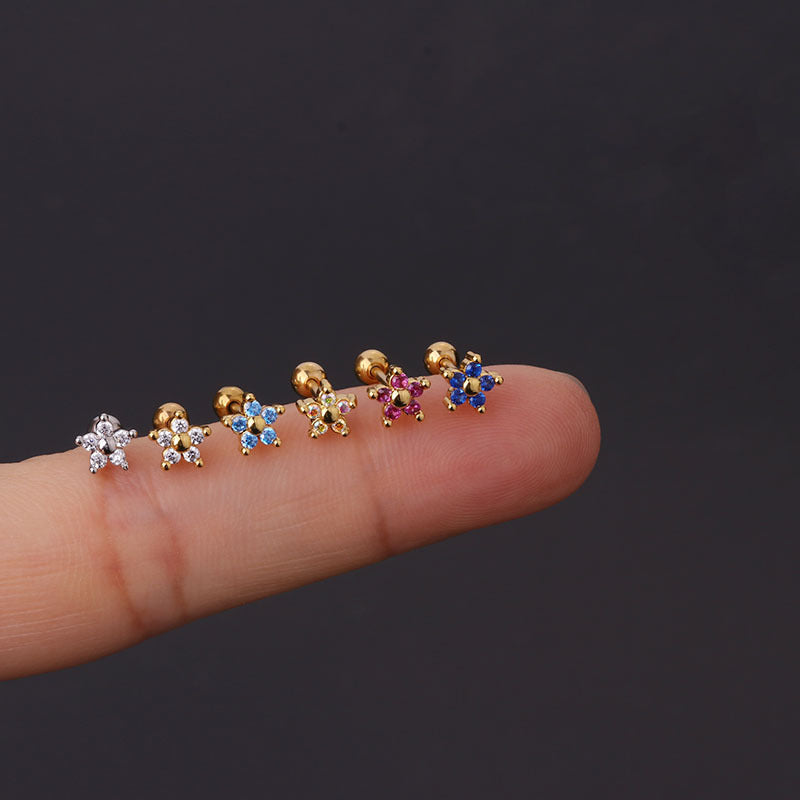 20G Surgical Steel Tiny Flower Conch Stud 