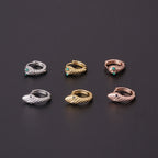 Edgy Silver Snake Cartilage Huggies Hoop Piercings