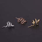 Rose Gold Snake Serpent Climber Earrings Non Piercing Cuff 