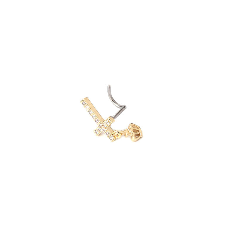 20G Cross Dangle Nose Stud