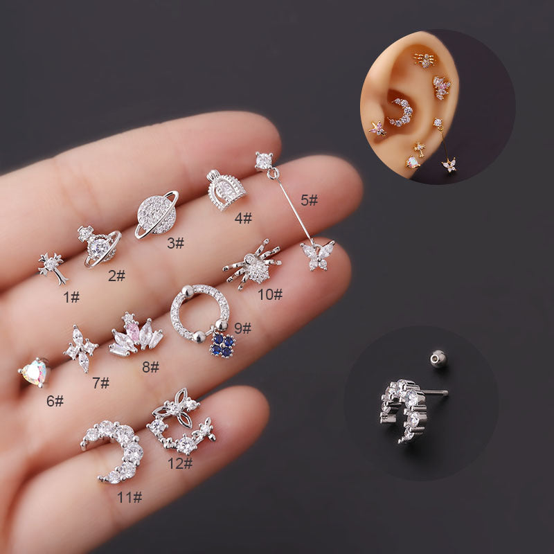 20G Cartilage Tiny Stud Earring Cute Planet Earrings | HSPJ641