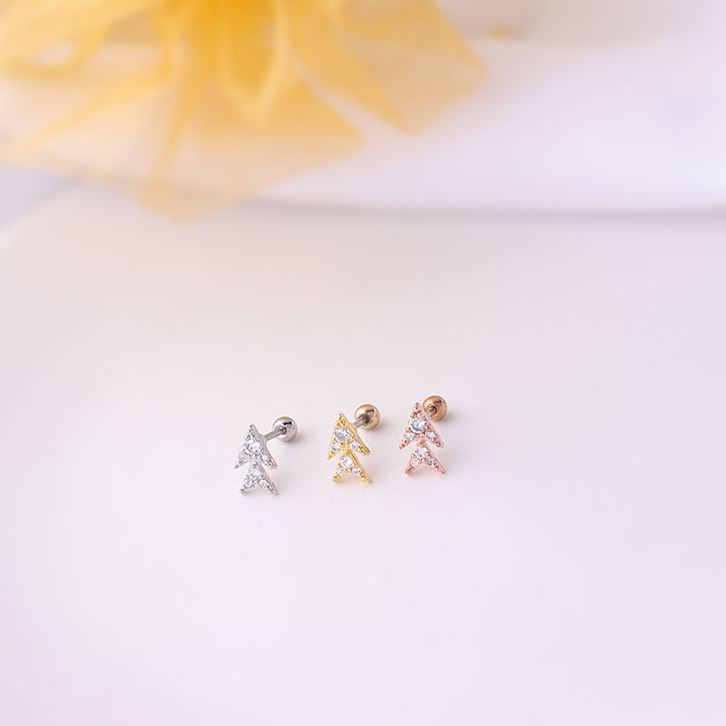 20G Arrow Floating Helix with Dangle Chain Earring