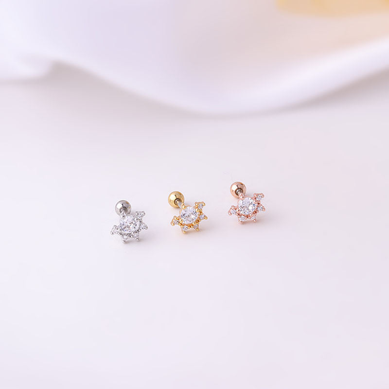 20G Cartilage Tiny Geometry Trillion Stud Earrings | HSPJ645