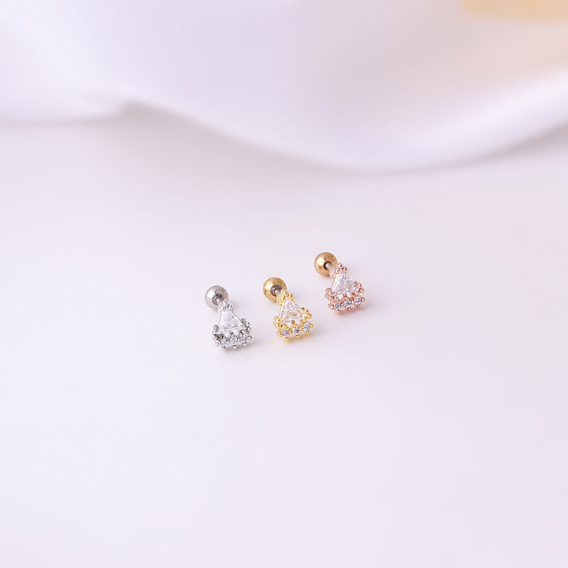 20G Cartilage Tiny Geometry Trillion Stud Earrings | HSPJ645