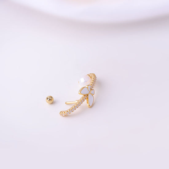 16G Butterfly Cartilage Helix Gold Crawler Earrings