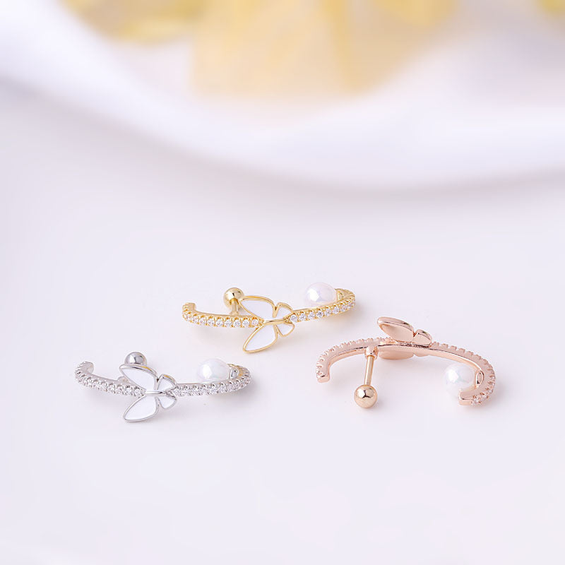 16G Butterfly Cartilage Helix Crawler Earrings