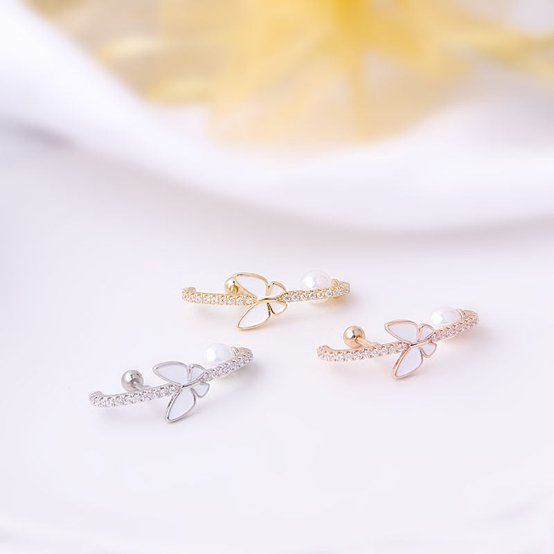 16G Butterfly Cartilage Helix Crawler Earrings