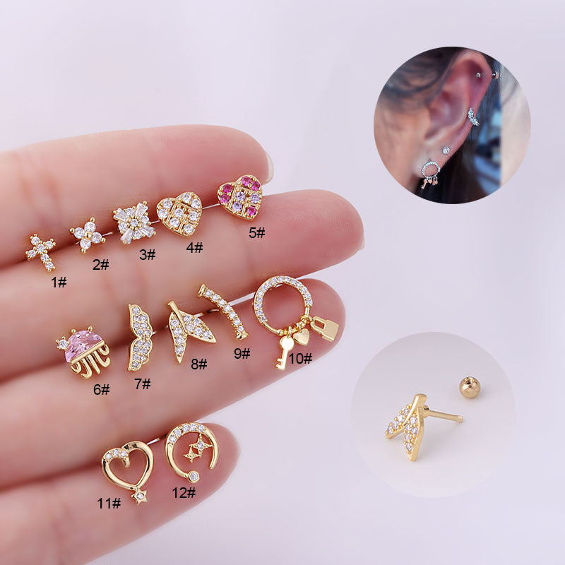 20G Cartilage Tiny Stud Earring Octopus Earrings | HSPJ652