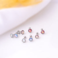 20G Rose Gold Simulated Opal Heart Daith Tragus Stud