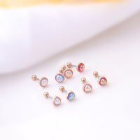 20G Rose Gold Simulated Opal Heart Daith Tragus Stud