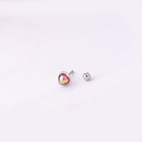20G Rose Gold Simulated Opal Heart Daith Tragus Stud