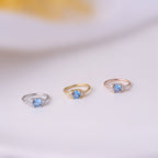 18K Rose Gold Dainty CZ Pave Septum Ring