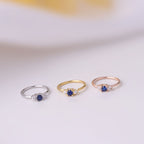 18K Rose Gold Dainty CZ Pave Septum Ring