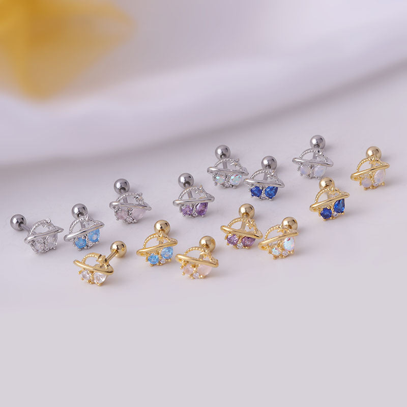 20G Cartilage Tiny Planet Tragus Stud Earrings