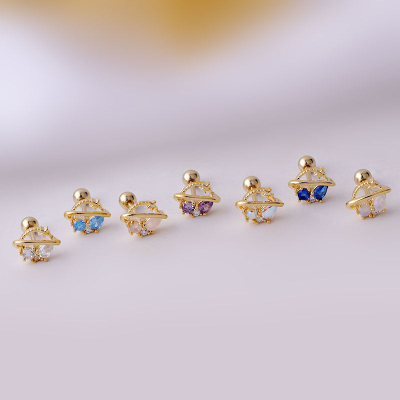 20G Cartilage Tiny Planet Tragus Stud Earrings