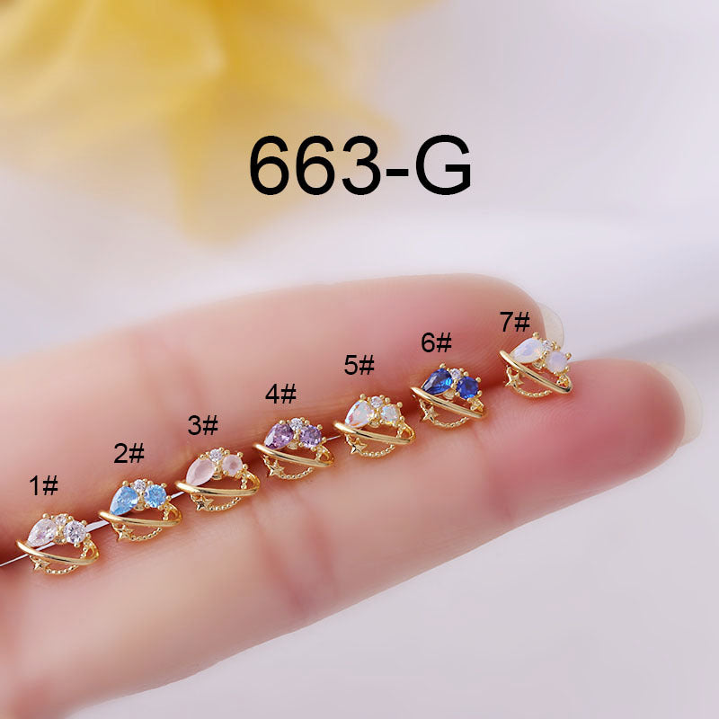 20G Cartilage Tiny Planet Tragus Stud Earrings