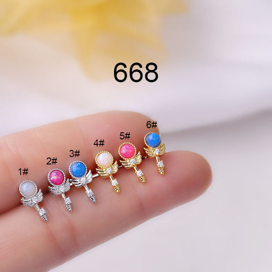 20G Neon Magic Wand Helix Stud Earring