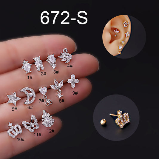 cartilage earrings, piercing jewelry, cartilage piercing, body jewelry, helix piercing, helix earrings, tragus piercing, moon earrings