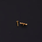 Titanium Gold Bezel Flat Back Sleeper Earrings