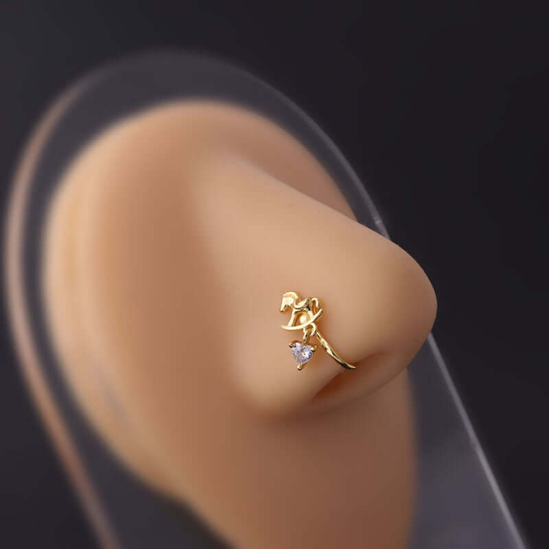 18K Gold Dainty Nose Cuff, No Piercing Nose Cuff, Fake Nose Ring