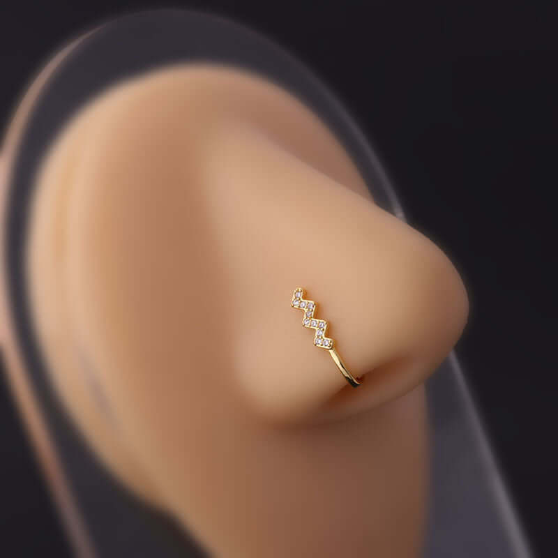 18K Gold Dainty Nose Cuff, No Piercing Nose Cuff, Fake Nose Ring