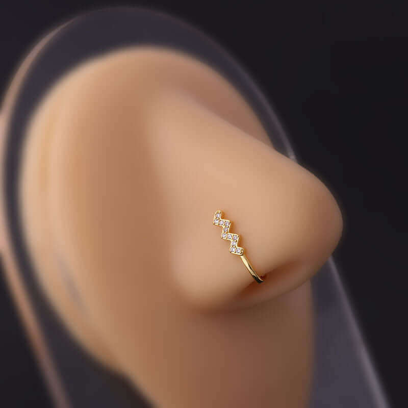 18K Gold Dainty Nose Cuff, No Piercing Nose Cuff, Fake Nose Ring